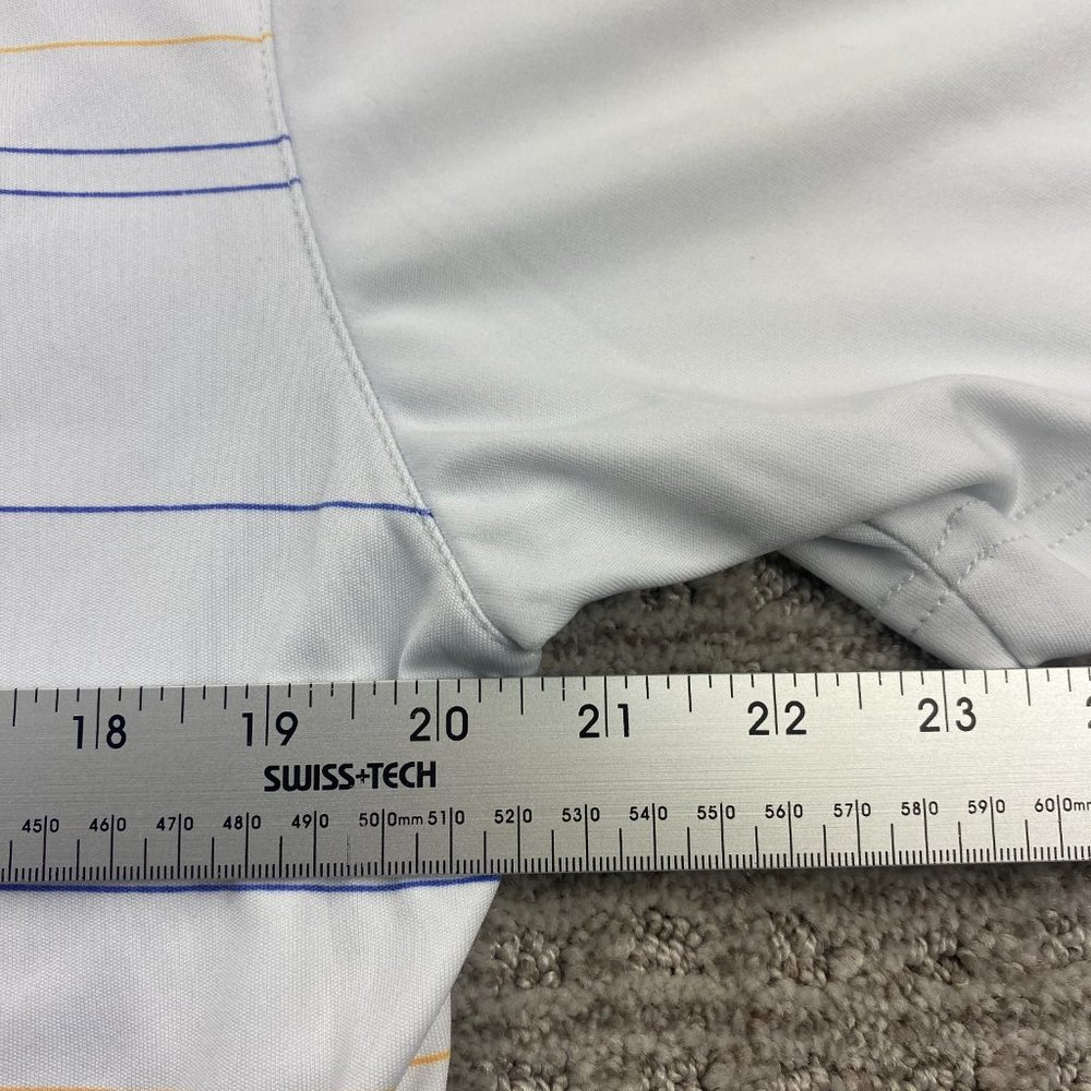 PGA Tour Pro Series Golf Shirt Adult Men Large L White Striped Polo Sport Golfer - Picture 5 of 11